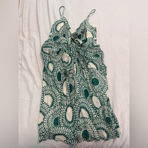 Trina Turk Green White Silk Sleeveless Mini Geometric size 2